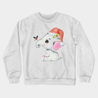 Animal Best Friends Christmas Baby Elephant Crewneck Sweatshirt